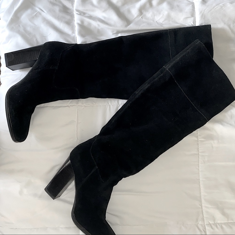 Marc Fisher Suede Knee-high Black Boots